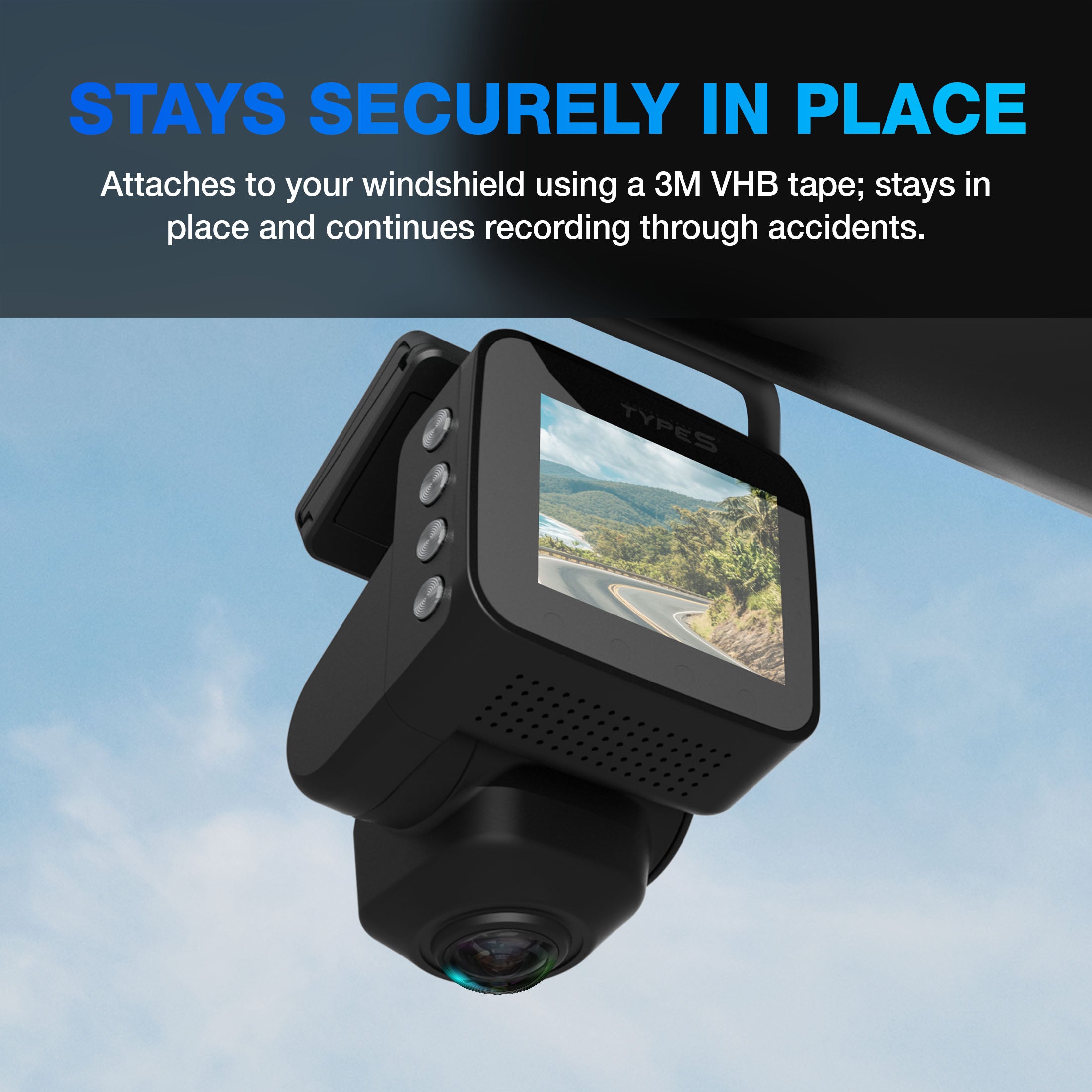 TYPE S P100 PLUS Smart 360° 1080P FHD Dashcam with Live Streaming