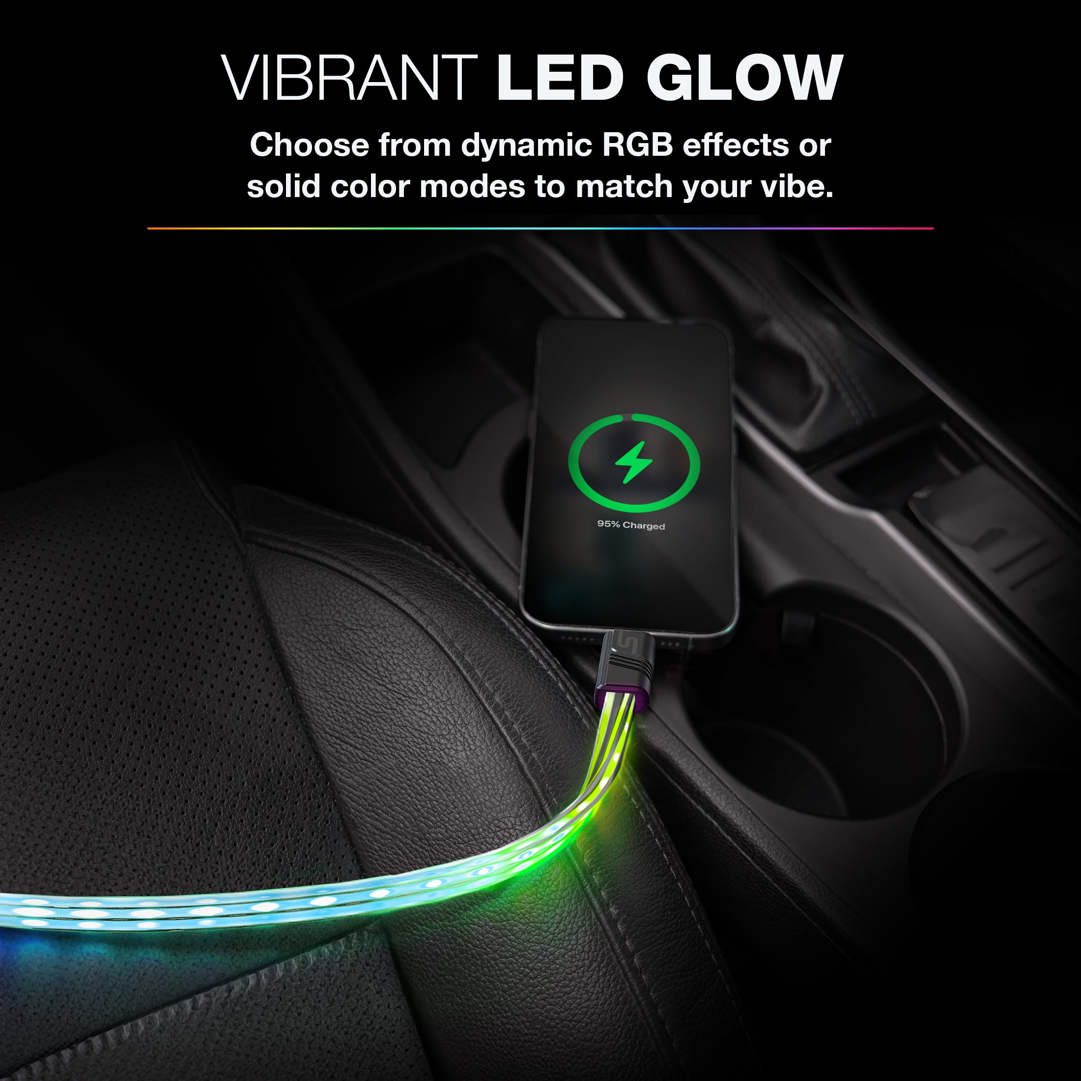 USB-A to Lightning LED Charging Cable