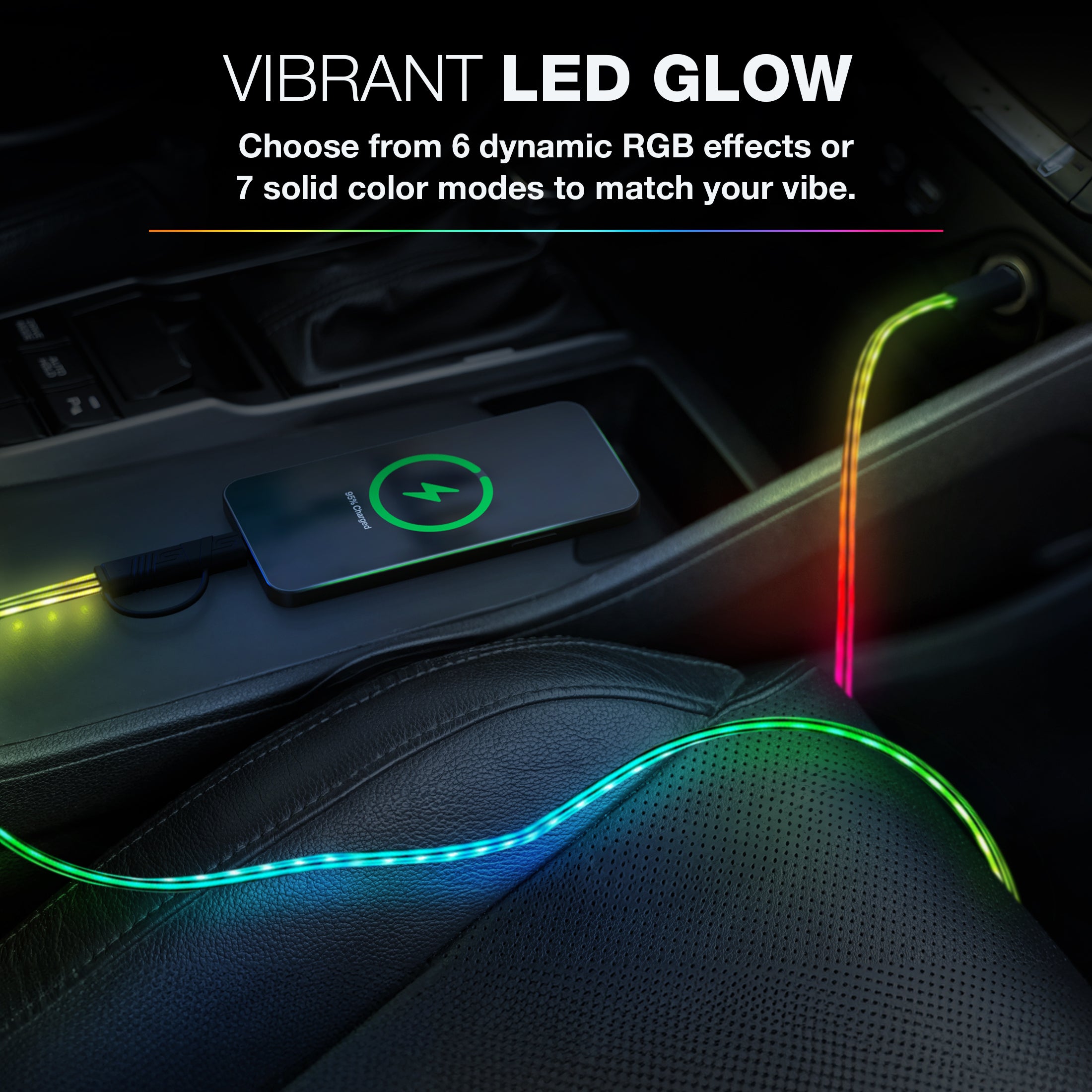 USB-A to USB-C LED Charging Cable