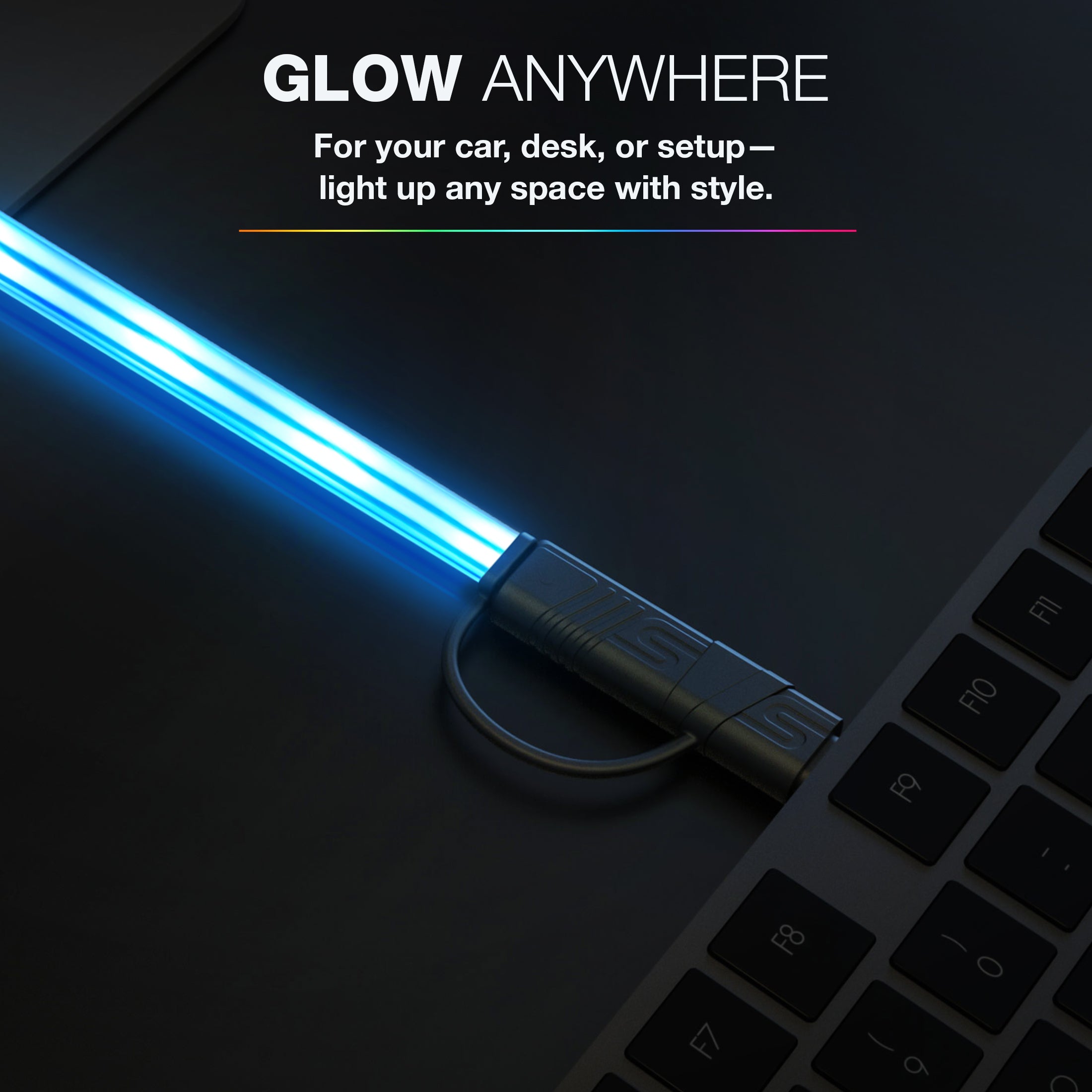 USB-A to USB-C LED Charging Cable