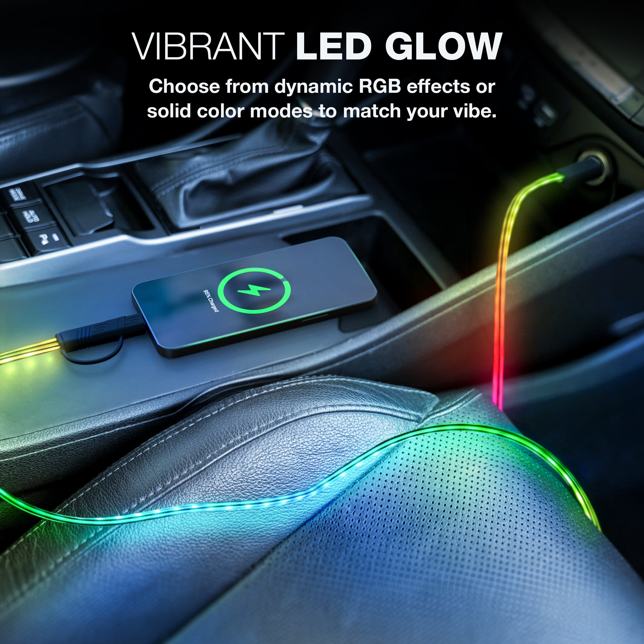USB-A to USB-C LED Charging Cable