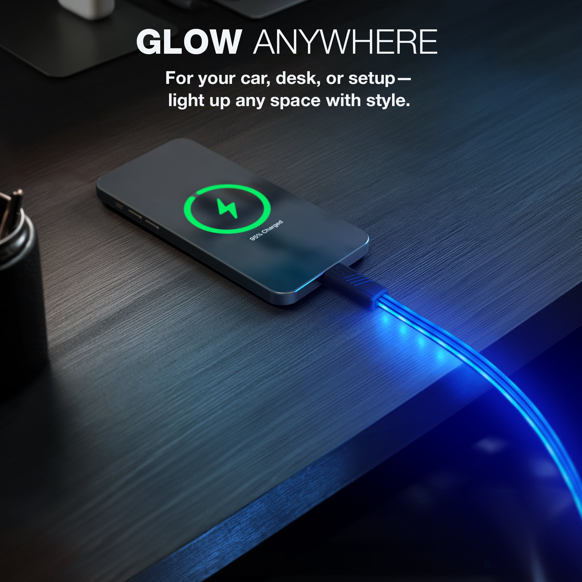 USB-A to USB-C LED Charging Cable