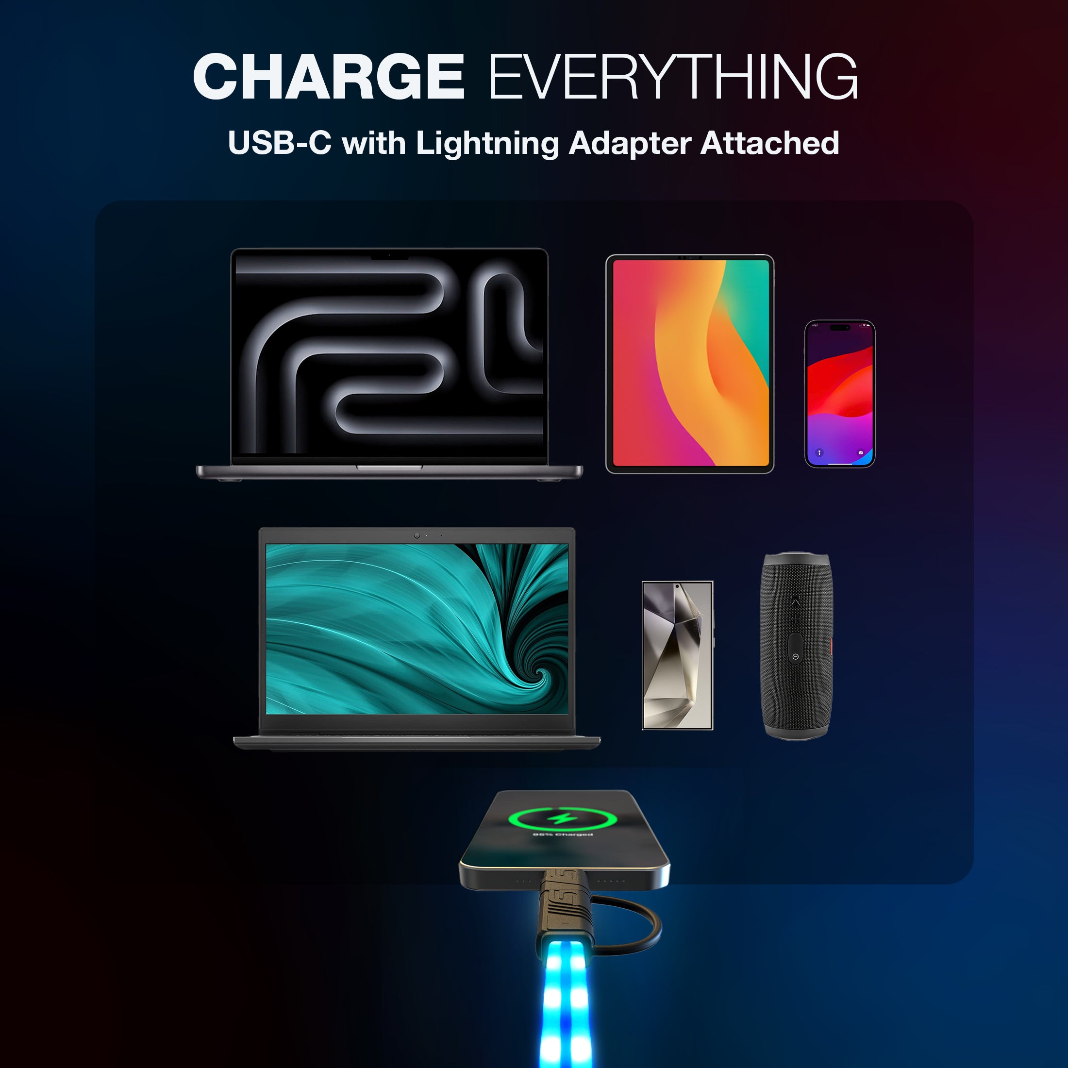 USB-A to USB-C LED Charging Cable