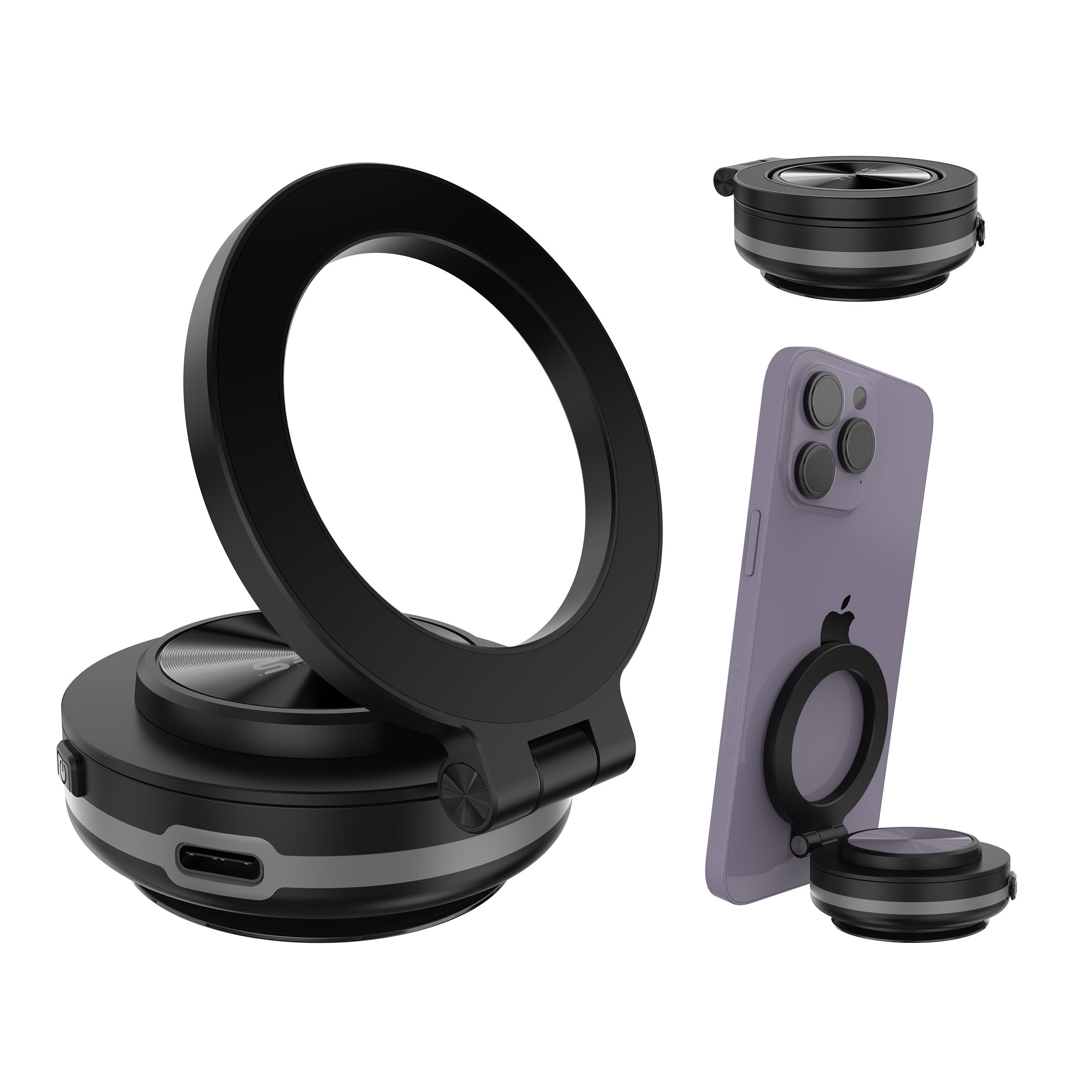 TYPE S Powered Vacuum Suction Phone Holder with Magnetic Mount, Automatic Pressure Detection, Automatic Suction Adjustment