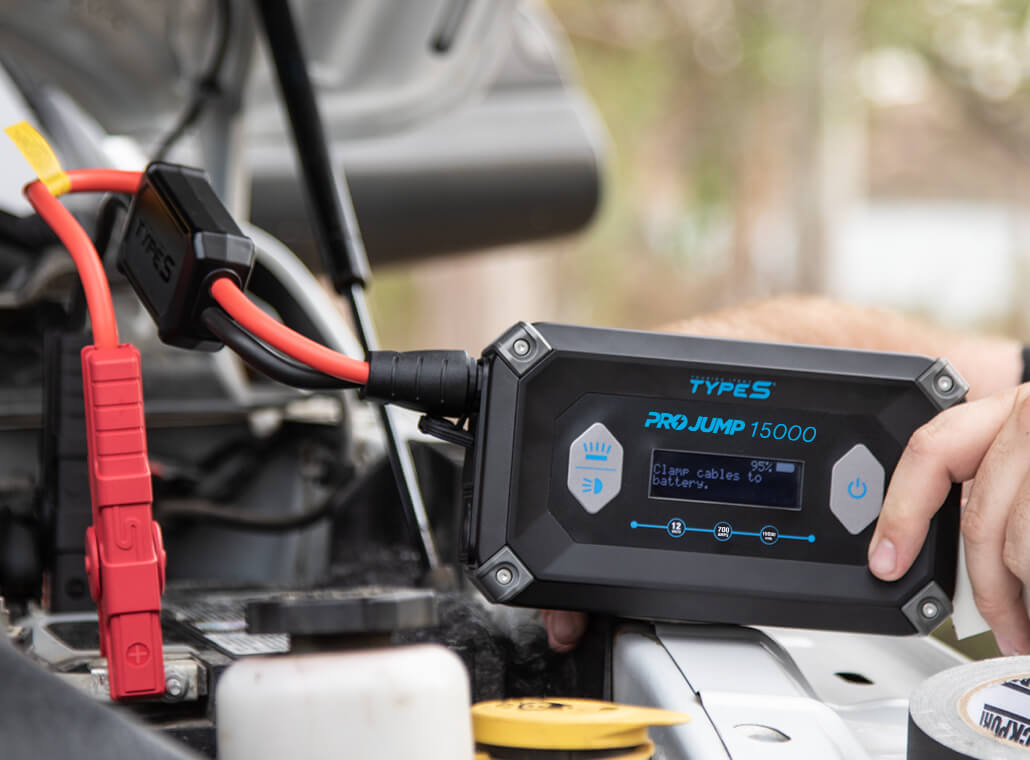 Type s 12 volt jump starter top