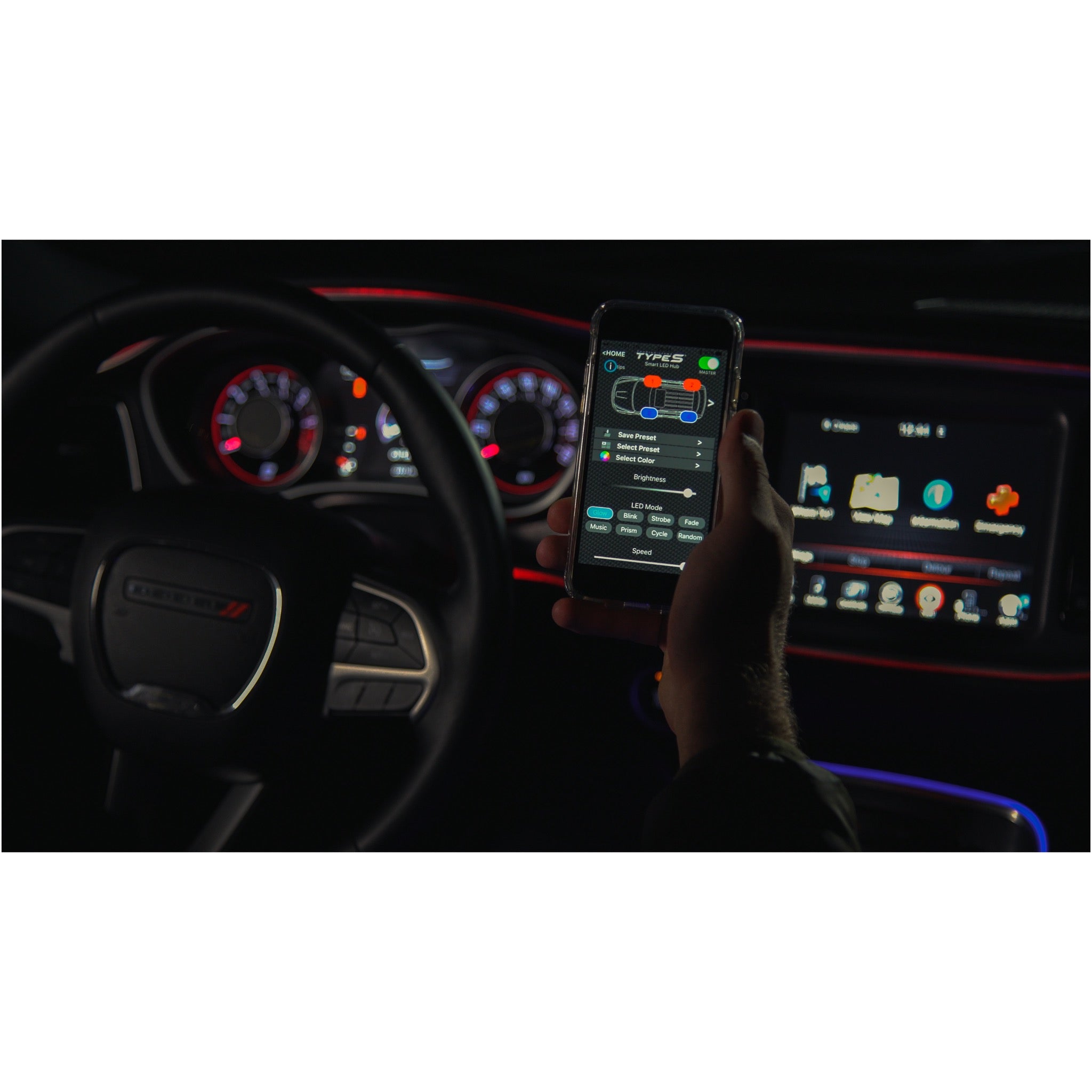 TYPE S 72" Smart LED Interior Trim Lighting Extension Strip - Multicolor - TYPE S Touring Items-LM55880-1