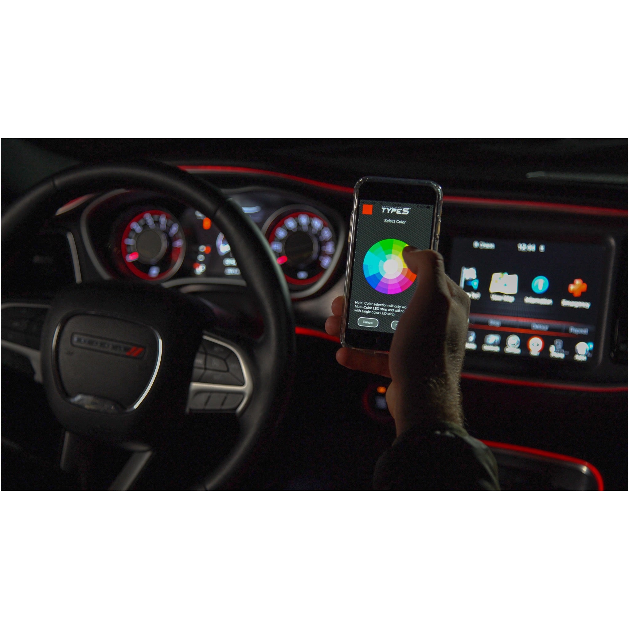 TYPE S 72" Smart LED Interior Trim Lighting Extension Strip - Multicolor - TYPE S Touring Items-LM55880-1