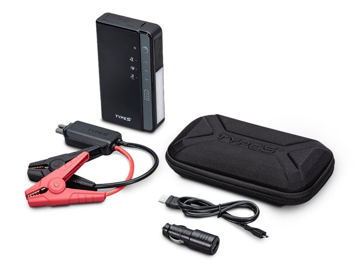 Portable Laptop Phone Charger 66000mWh with Car Jump Starter and 110V AC  Outlet, Portable Battery Pack Power Bank with LED Light for 12V Car (8L Gas