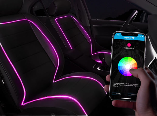 TYPE S LED Glow Faux Leather Seat Cover
