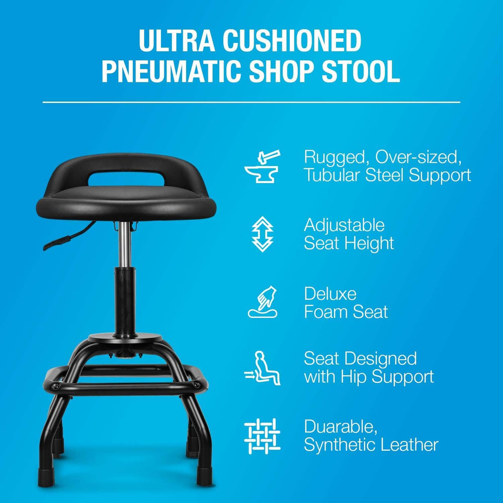 Cushioned Shop Stool - Garage Pneumanic Stool Seat - AC533733 | Type S Auto